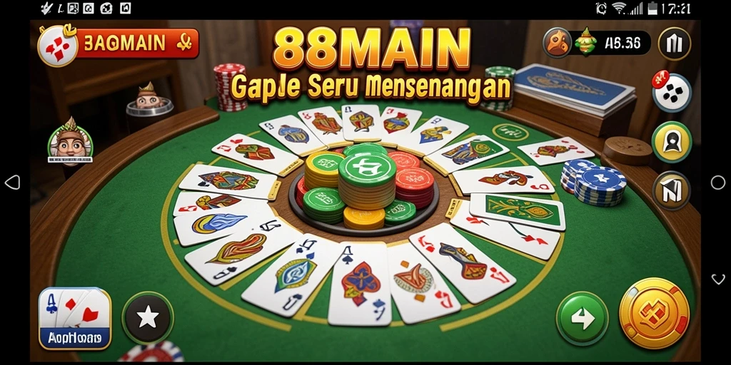 Tampilan gameplay Gaple yang seru dan interaktif di 88MAIN.