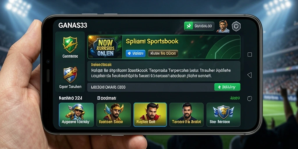 Screenshot utama GANAS33 dengan tampilan taruhan olahraga yang menarik.