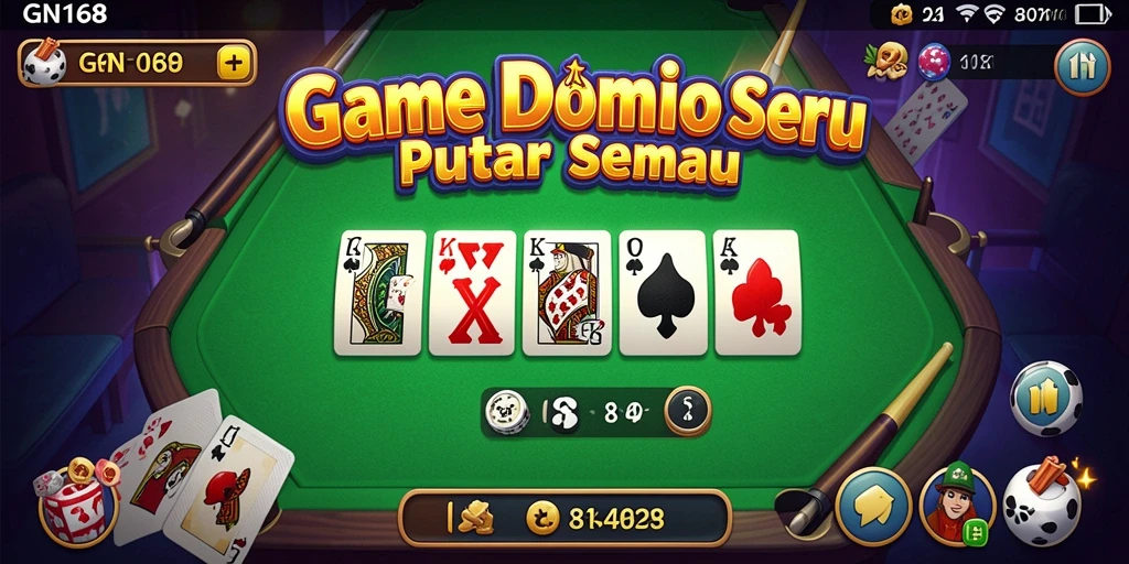 Tangkapan layar gameplay seru dari GN168 yang menunjukkan aksi Domino.