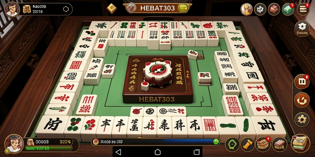 Tampilan gameplay HEBAT303 yang menarik dengan berbagai ubin Mahjong.