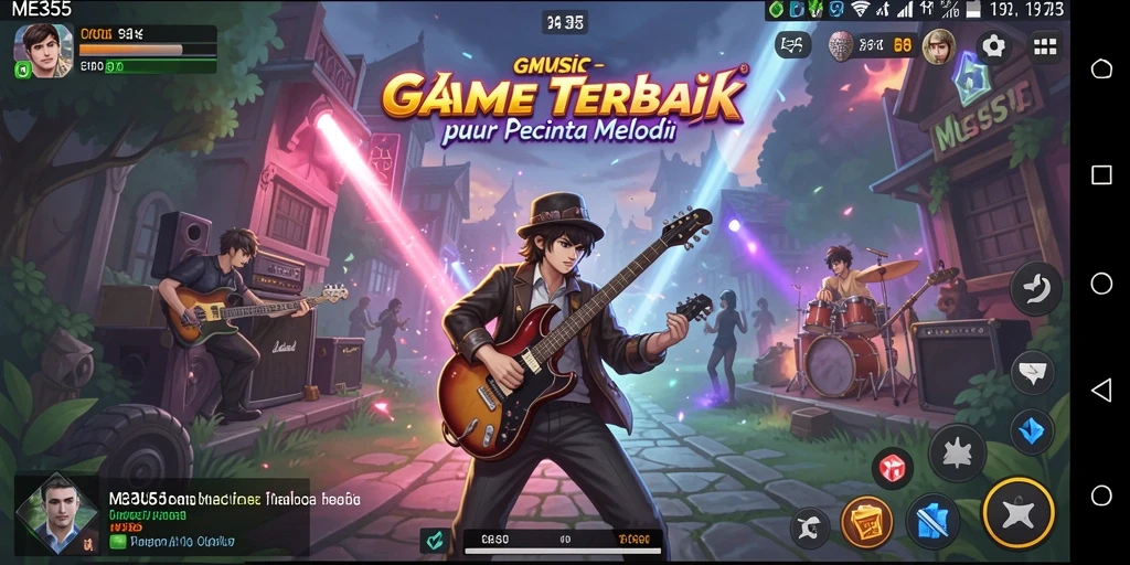 Tampilan permainan ME355 yang menarik dengan berbagai genre musik.