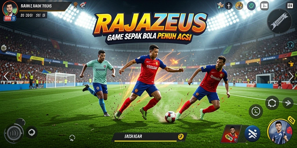 Tampilan gameplay menegangkan di lapangan sepak bola.