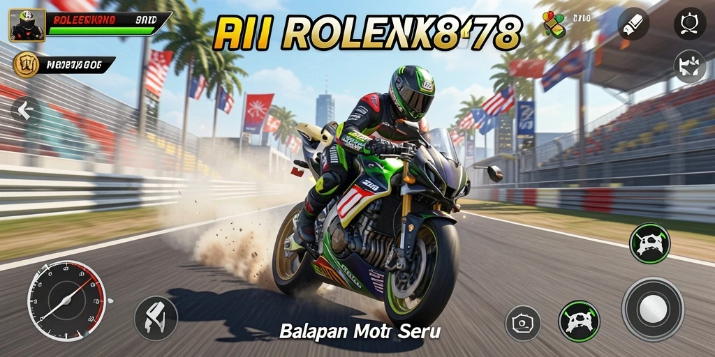 Gameplay seru balapan motor di ROLEX878 dengan grafis menawan.
