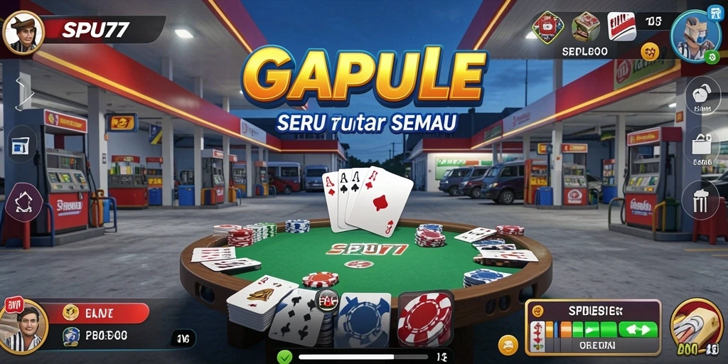 Screenshot gameplay SPBU77 yang menampilkan serunya bermain Gaple.